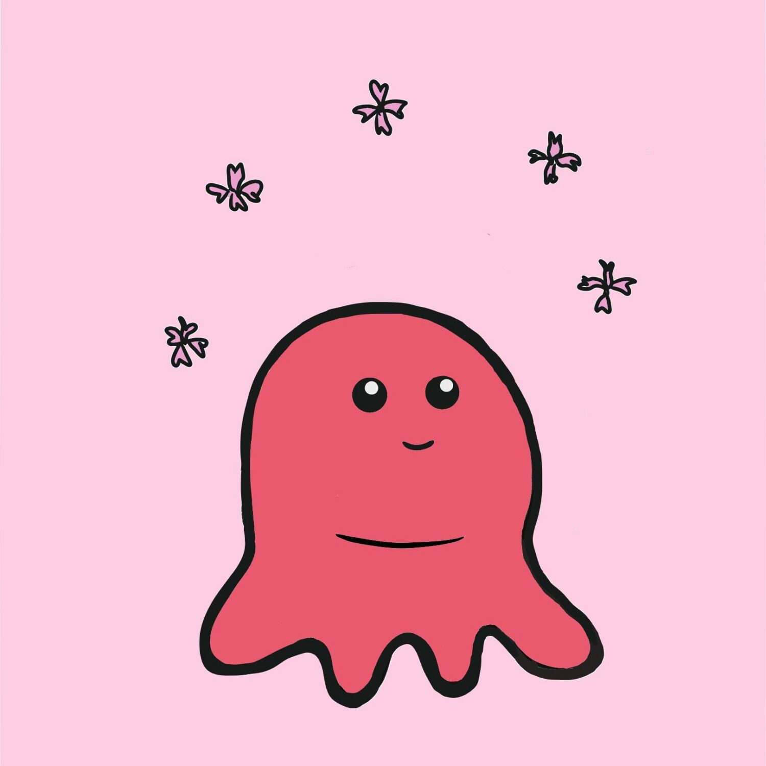 桜を見るタコ➁