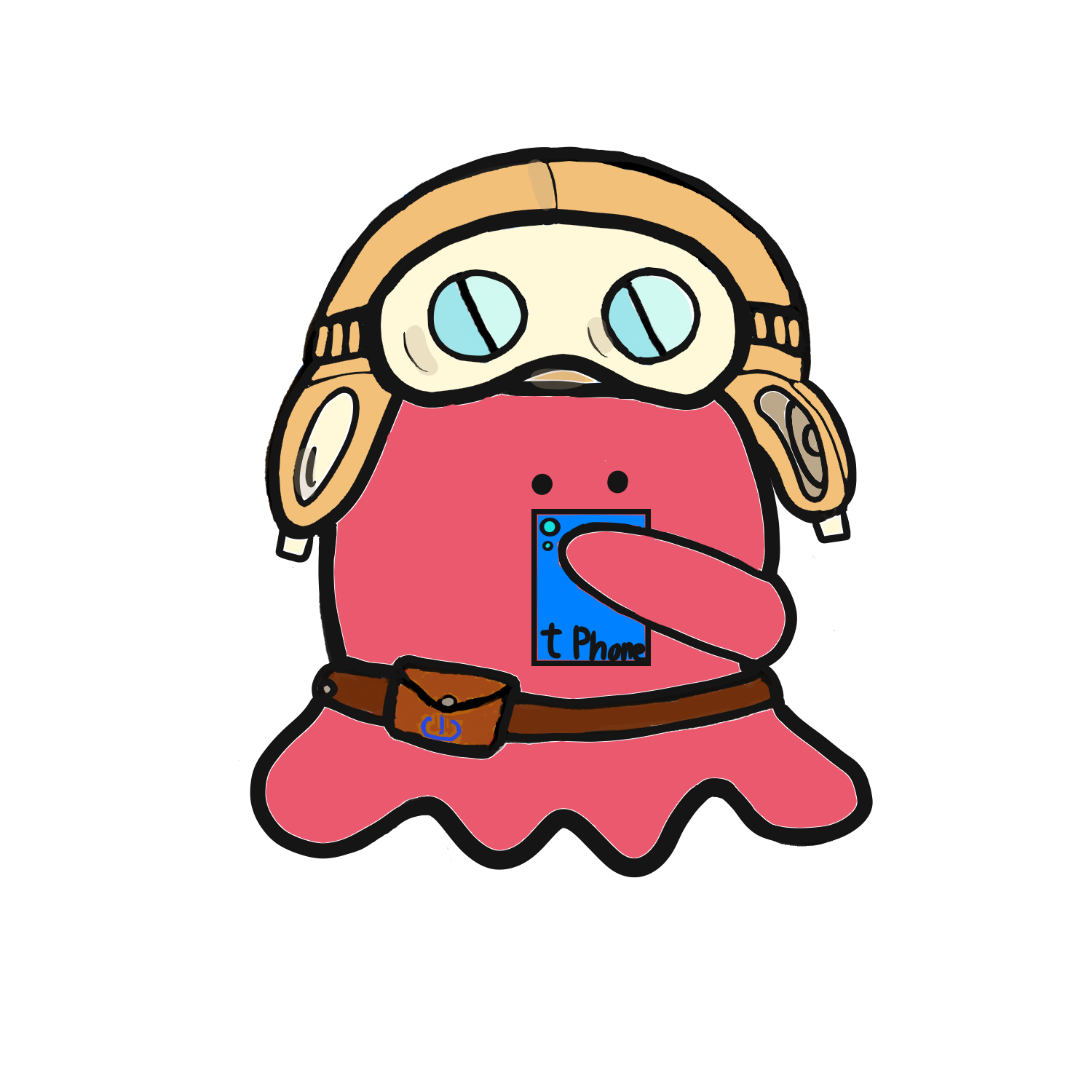 スマホを見るタコ