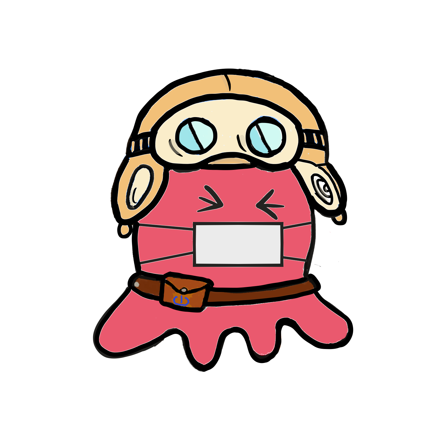 マスクをしているタコ