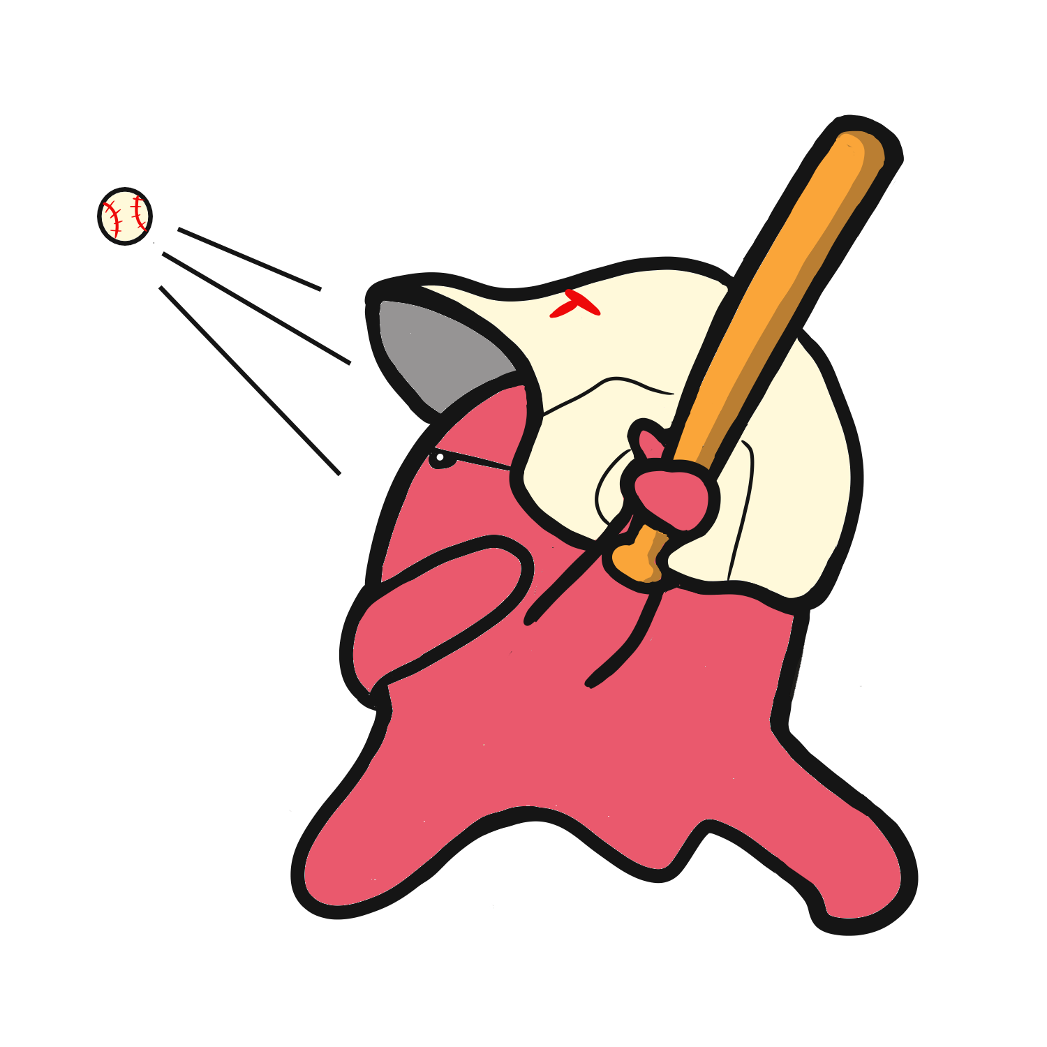 野球をするタコ